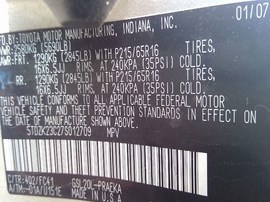 2007 TOYOTA SIENNA, GOLD, LE, 3.5L, FWD, Z25988